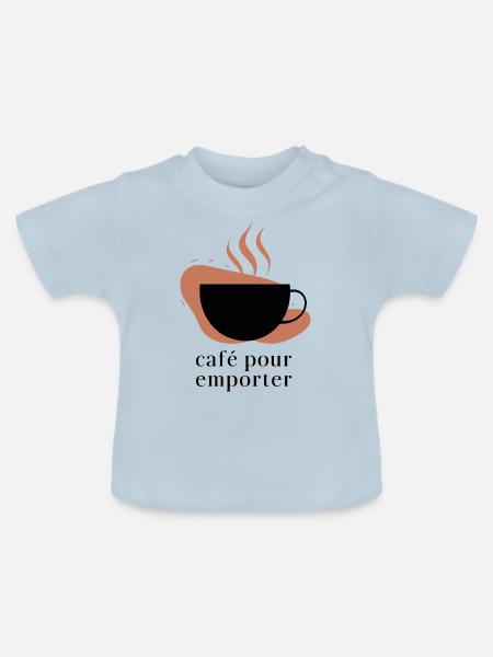 CAFÉ POUR EMPORTER - Baby Bio-T-Shirt mit Rundhals - Hellblau