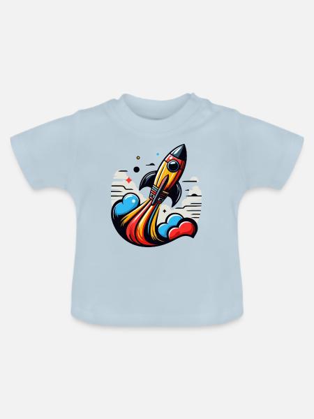 RAKETE - Baby Bio-T-Shirt mit Rundhals - Hellblau