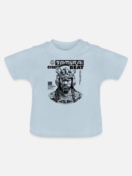 Tech Samurai Sci-Fi Shirt - Baby Bio-T-Shirt mit Rundhals - Hellblau