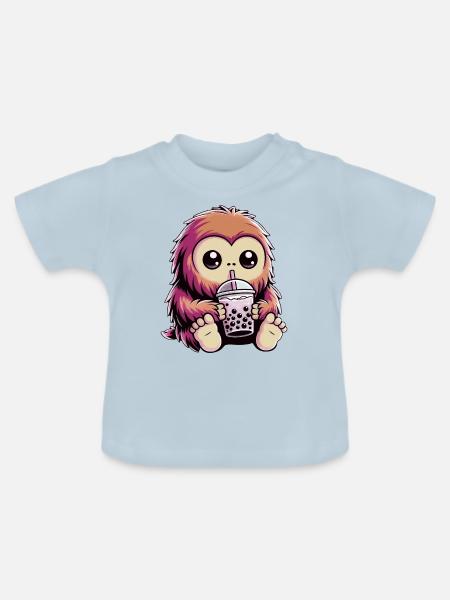 Bigfoot Bubble Tea - Baby Bio-T-Shirt mit Rundhals - Hellblau