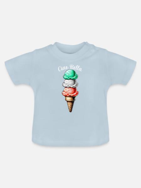 Ciao Bella - Baby Bio-T-Shirt mit Rundhals - Hellblau