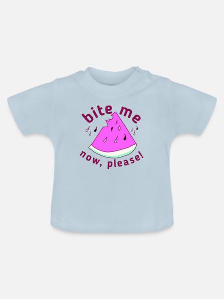 Wassermelone Trendige Frucht maritim - Baby Bio-T-Shirt mit Rundhals - Hellblau