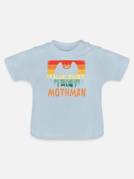 Retro Mothman - Baby Bio-T-Shirt mit Rundhals - Hellblau