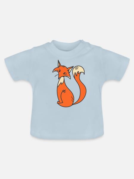 Fuchs-Design - Baby Bio-T-Shirt mit Rundhals - Hellblau
