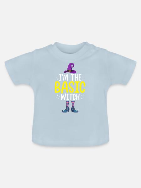 I'm the Basic Witch - Baby Bio-T-Shirt mit Rundhals - Hellblau