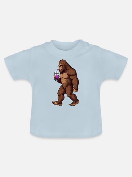 Bigfoot Bubble Tea - Baby Bio-T-Shirt mit Rundhals - Hellblau