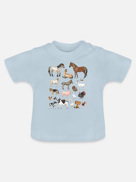 Nutztiere - Baby Bio-T-Shirt mit Rundhals - Hellblau