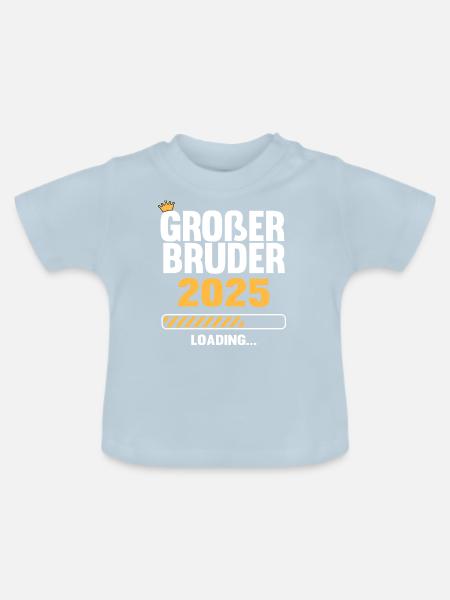 Großer Bruder 2025 Loading - Baby Bio-T-Shirt mit Rundhals - Hellblau