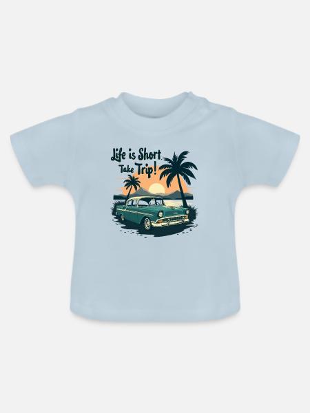 STOLPERN - Baby Bio-T-Shirt mit Rundhals - Hellblau