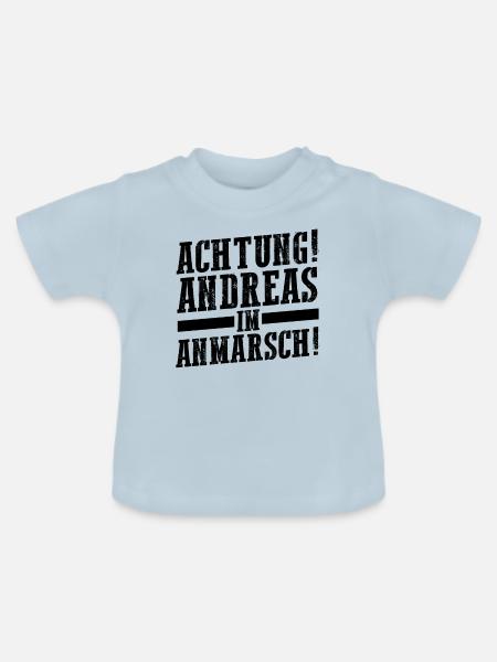 Vorname Andreas - Baby Bio-T-Shirt mit Rundhals - Hellblau