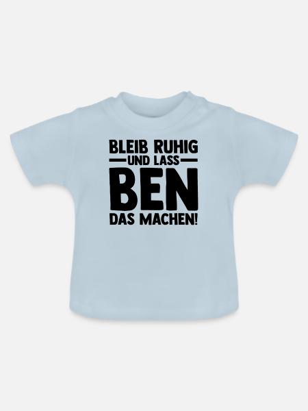 Vorname Ben - Baby Bio-T-Shirt mit Rundhals - Hellblau