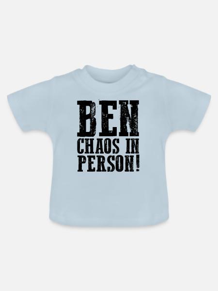 Vorname Ben - Baby Bio-T-Shirt mit Rundhals - Hellblau
