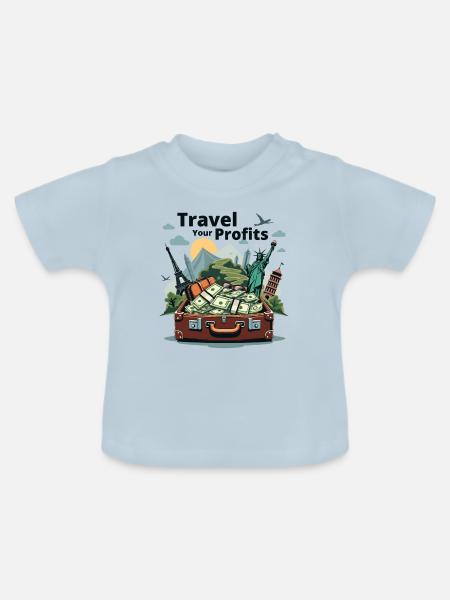 AUF REISE - Baby Bio-T-Shirt mit Rundhals - Hellblau
