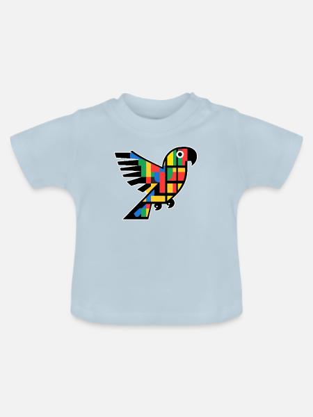 Abstrakter Kubismus Papagei - Baby Bio-T-Shirt mit Rundhals - Hellblau