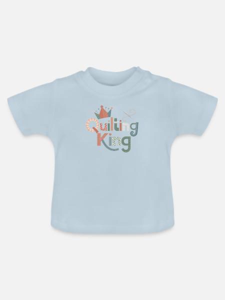 Quilting King Happy Quilting - Baby Bio-T-Shirt mit Rundhals - Hellblau