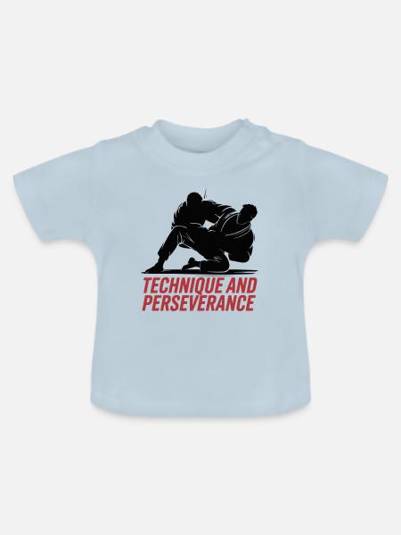 TECHNIK UND AUSDAUER - Baby Bio-T-Shirt mit Rundhals - Hellblau