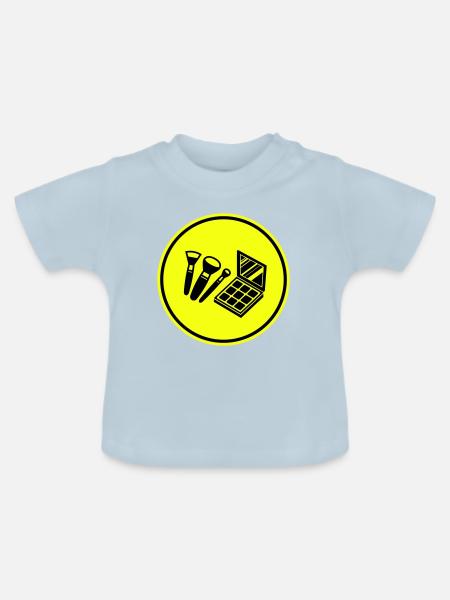 Make Up Kosmetik Icon - Baby Bio-T-Shirt mit Rundhals - Hellblau