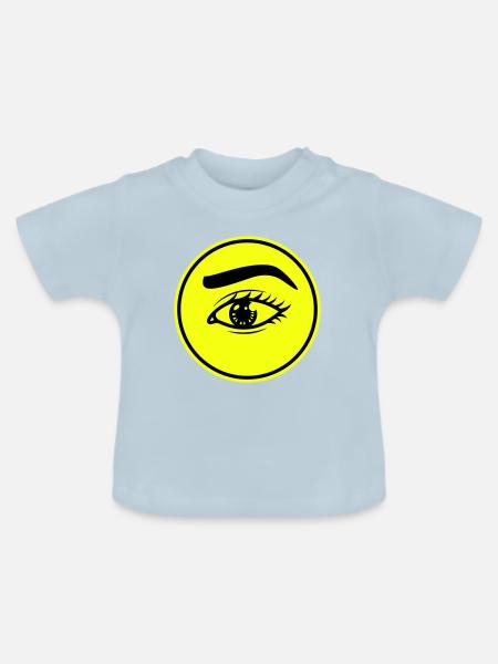 Augen symbol - Baby Bio-T-Shirt mit Rundhals - Hellblau