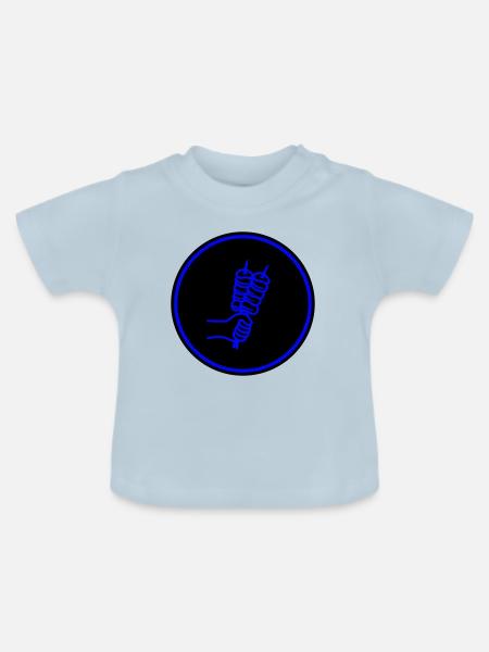Spieß grill Icon - Baby Bio-T-Shirt mit Rundhals - Hellblau