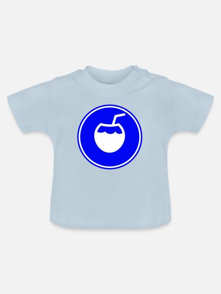 Kokos Icon Symbol - Baby Bio-T-Shirt mit Rundhals - Hellblau