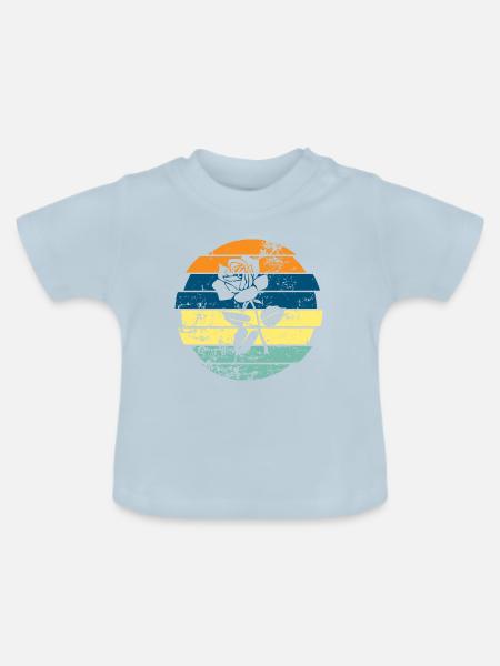 Rose - Baby Bio-T-Shirt mit Rundhals - Hellblau