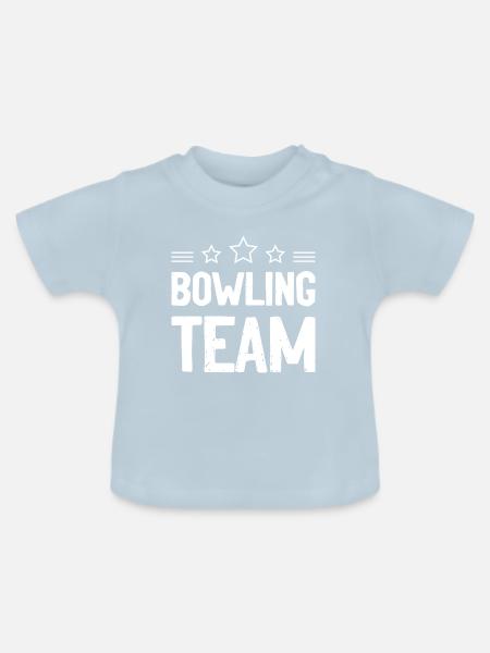 Bowling Team Mannschaft - Baby Bio-T-Shirt mit Rundhals - Hellblau