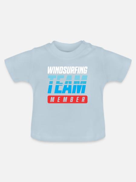 Windsurfing Team - Baby Bio-T-Shirt mit Rundhals - Hellblau
