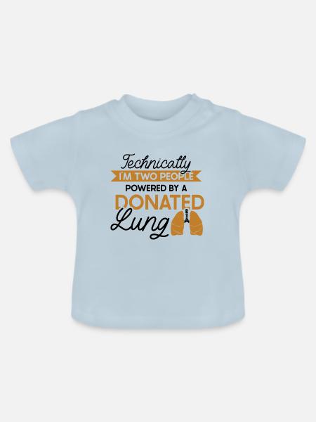 powered by a donated Lung - Baby Bio-T-Shirt mit Rundhals - Hellblau