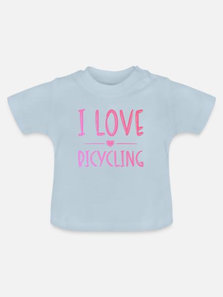 Ich Liebe Fahrradfahren - Baby Bio-T-Shirt mit Rundhals - Hellblau
