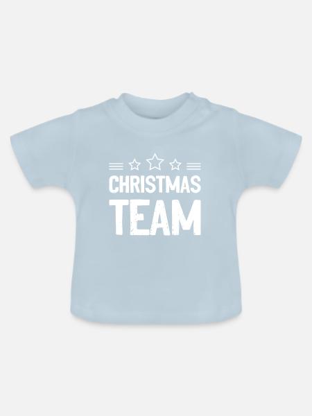 Christmas Team - Baby Bio-T-Shirt mit Rundhals - Hellblau