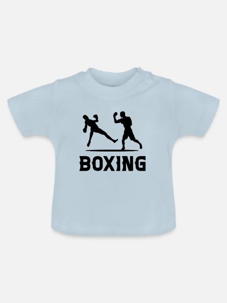 Boxen - Baby Bio-T-Shirt mit Rundhals - Hellblau