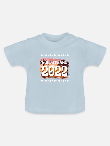 Goldstrand 2022 - Baby Bio-T-Shirt mit Rundhals - Hellblau