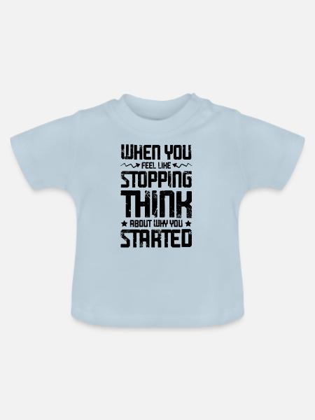 motivation start erfolg - Baby Bio-T-Shirt mit Rundhals - Hellblau