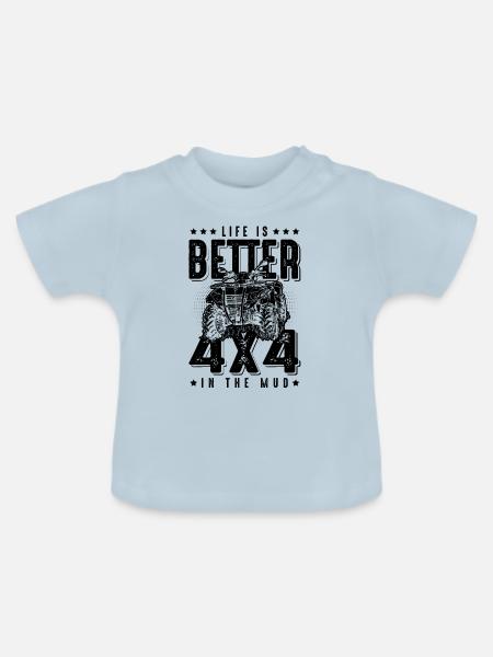 Quad Racer Quadfahrer - Baby Bio-T-Shirt mit Rundhals - Hellblau
