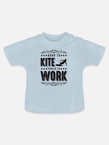 kitesurfing surfer kiteboarding - Baby Bio-T-Shirt mit Rundhals - Hellblau