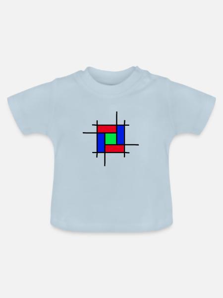 moderne Kunst - Baby Bio-T-Shirt mit Rundhals - Hellblau