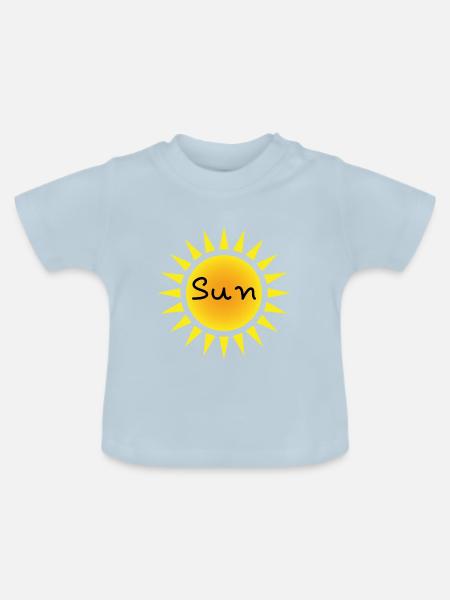Sonne sun - Baby Bio-T-Shirt mit Rundhals - Hellblau