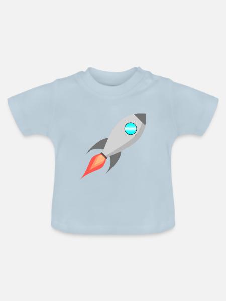 Rakete Rocket space Raumfahrt - Baby Bio-T-Shirt mit Rundhals - Hellblau