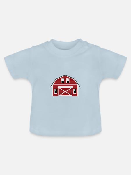 Scheune - Baby Bio-T-Shirt mit Rundhals - Hellblau