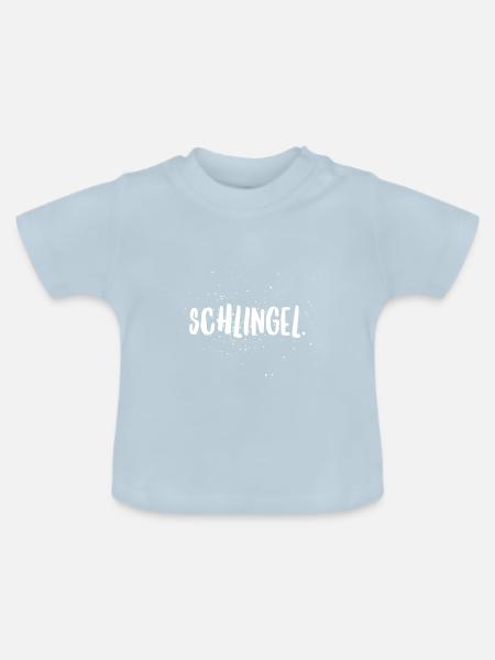 Schlingel Schlawiner Spruch - Baby Bio-T-Shirt mit Rundhals - Hellblau