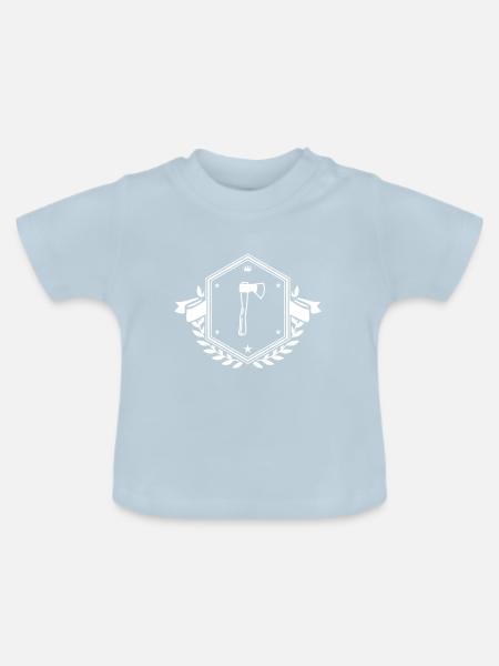 Axt Wappen - Baby Bio-T-Shirt mit Rundhals - Hellblau