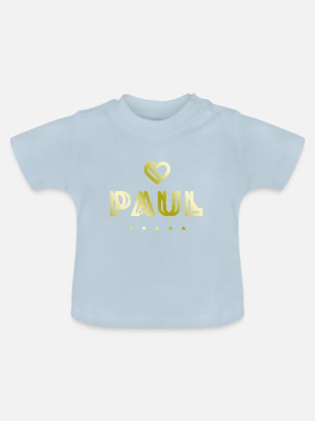 Paul Herz - Baby Bio-T-Shirt mit Rundhals - Hellblau