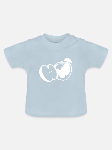Apfel icon vitamine - Baby Bio-T-Shirt mit Rundhals - Hellblau