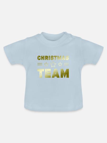 Christmas Team - Baby Bio-T-Shirt mit Rundhals - Hellblau