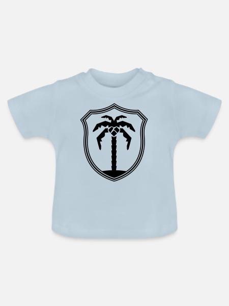 Palme Insel Symbol Wappen - Baby Bio-T-Shirt mit Rundhals - Hellblau