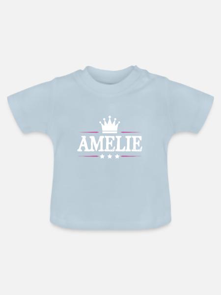 Amelie - Baby Bio-T-Shirt mit Rundhals - Hellblau