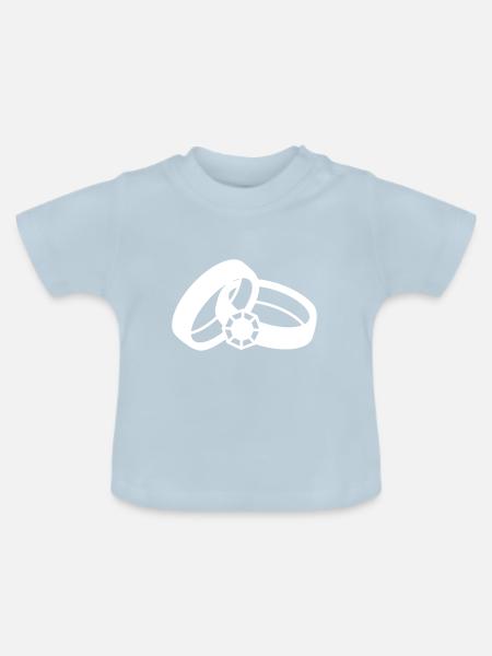 Eheringe Hochzeit - Baby Bio-T-Shirt mit Rundhals - Hellblau