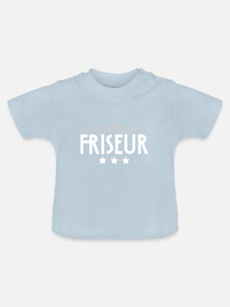 Friseur Beruf - Baby Bio-T-Shirt mit Rundhals - Hellblau