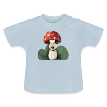 Fliegenpilz mit Eichel - Baby Bio-T-Shirt mit Rundhals - Hellblau - Vorne