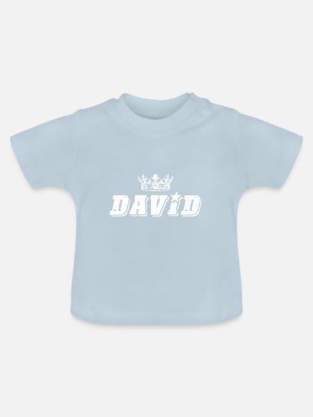 David - Baby Bio-T-Shirt mit Rundhals - Hellblau